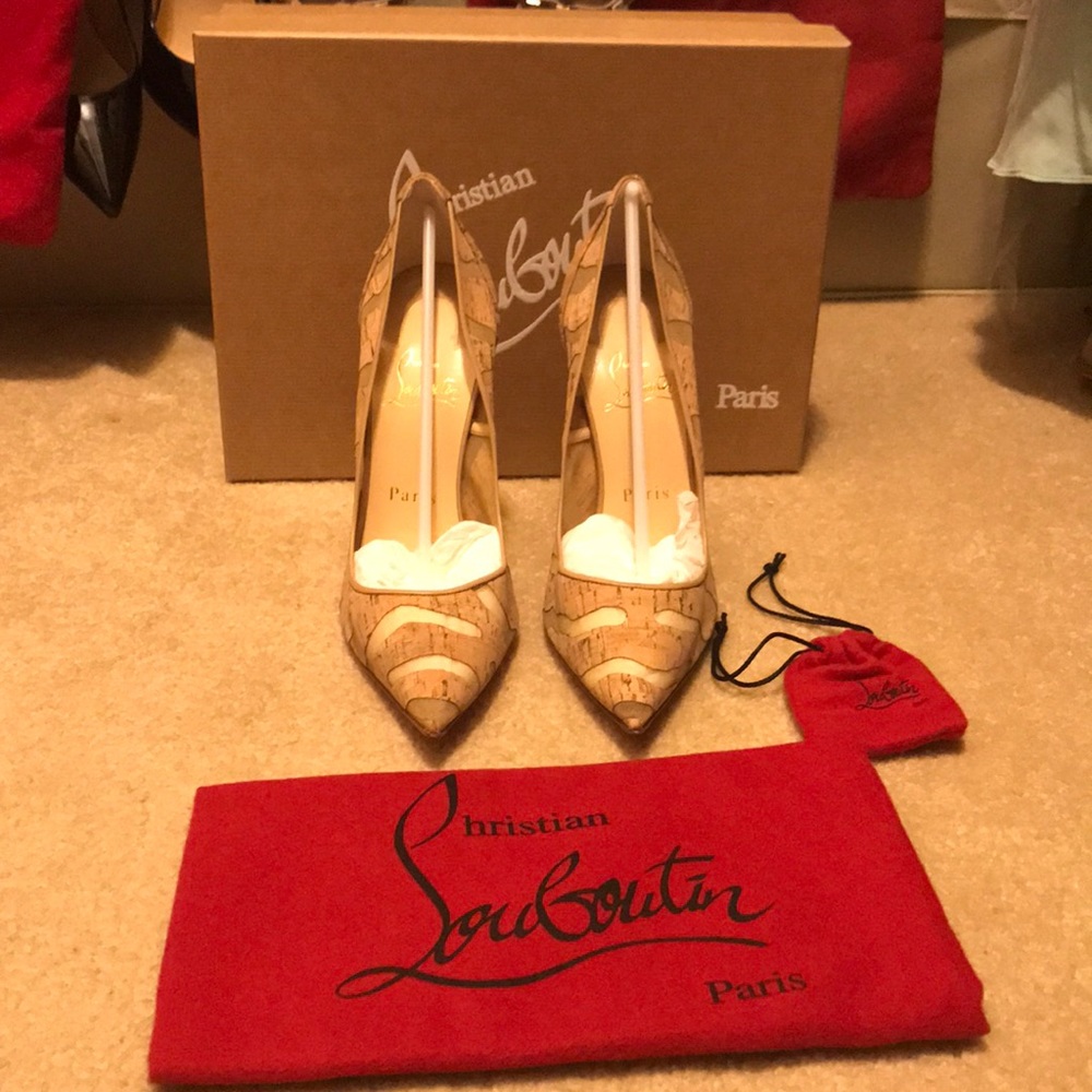 Christian Louboutin Cork and Mesh Pumps